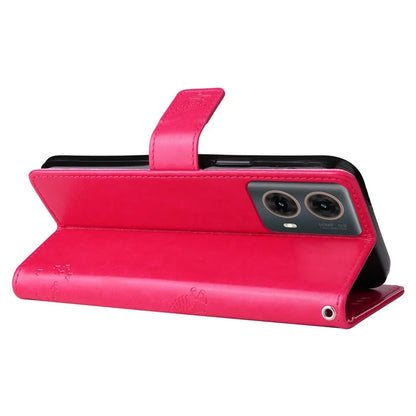 KT Imprinting Flower Series-3 For Motorola Moto G85 5G / S50 Neo 5G Case Wallet Card Slots Leather Phone Cover