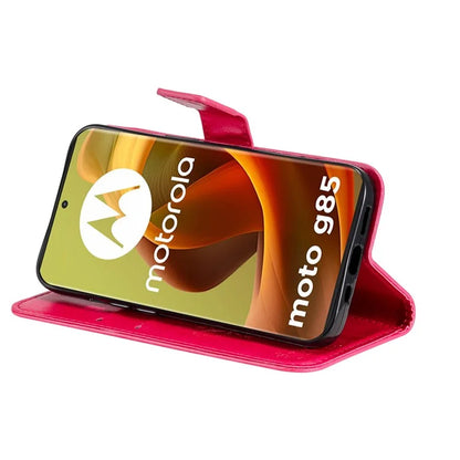 KT Imprinting Flower Series-3 For Motorola Moto G85 5G / S50 Neo 5G Case Wallet Card Slots Leather Phone Cover