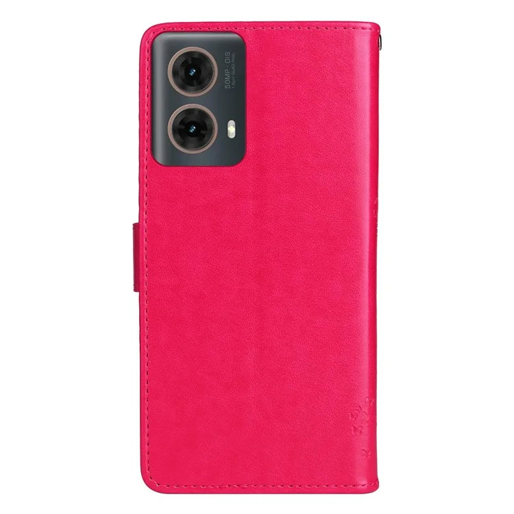 KT Imprinting Flower Series-3 For Motorola Moto G85 5G / S50 Neo 5G Case Wallet Card Slots Leather Phone Cover