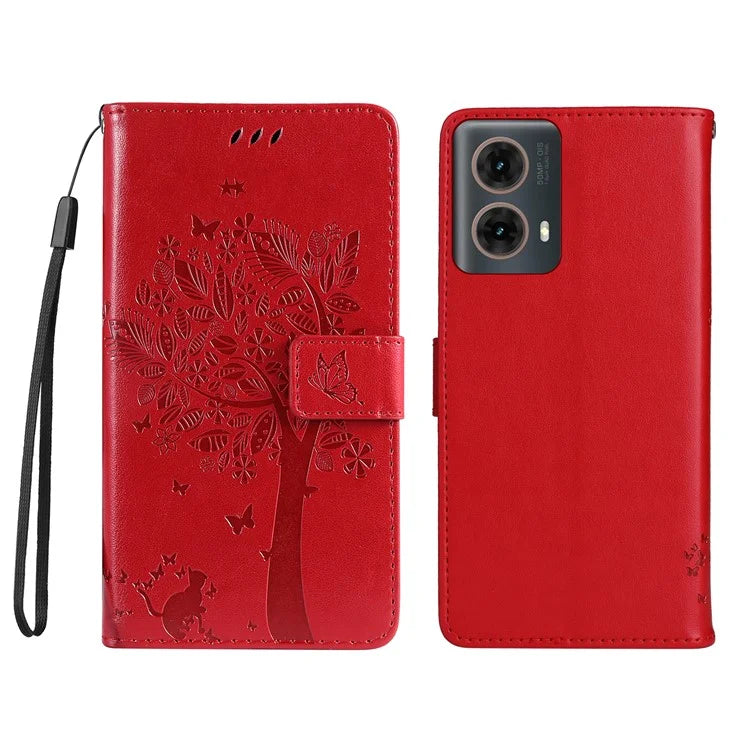 KT Imprinting Flower Series-3 For Motorola Moto G85 5G / S50 Neo 5G Case Wallet Card Slots Leather Phone Cover