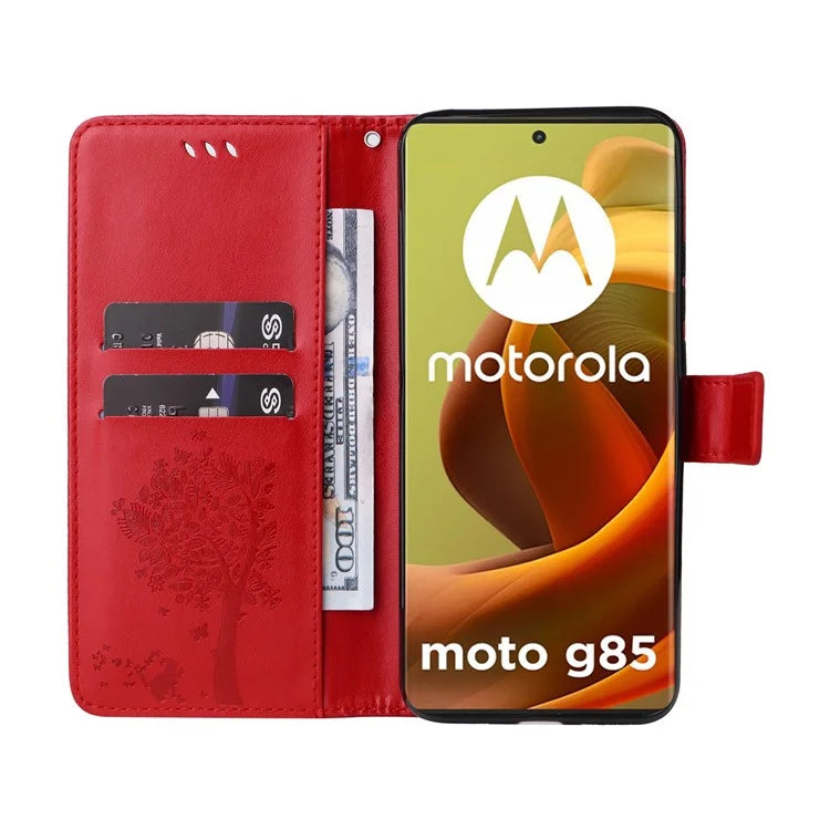 KT Imprinting Flower Series-3 For Motorola Moto G85 5G / S50 Neo 5G Case Wallet Card Slots Leather Phone Cover