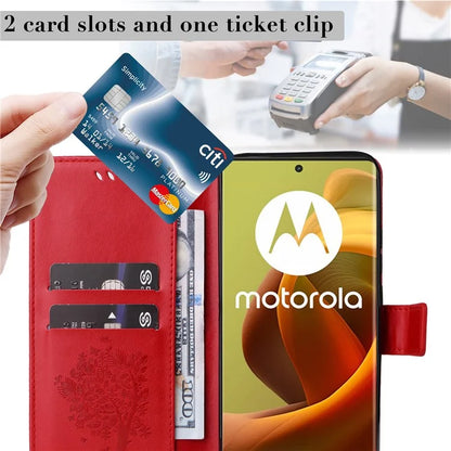 KT Imprinting Flower Series-3 For Motorola Moto G85 5G / S50 Neo 5G Case Wallet Card Slots Leather Phone Cover