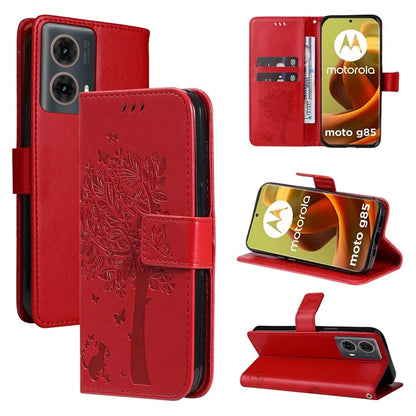 KT Imprinting Flower Series-3 For Motorola Moto G85 5G / S50 Neo 5G Case Wallet Card Slots Leather Phone Cover