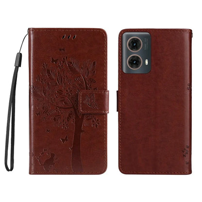 KT Imprinting Flower Series-3 For Motorola Moto G85 5G / S50 Neo 5G Case Wallet Card Slots Leather Phone Cover