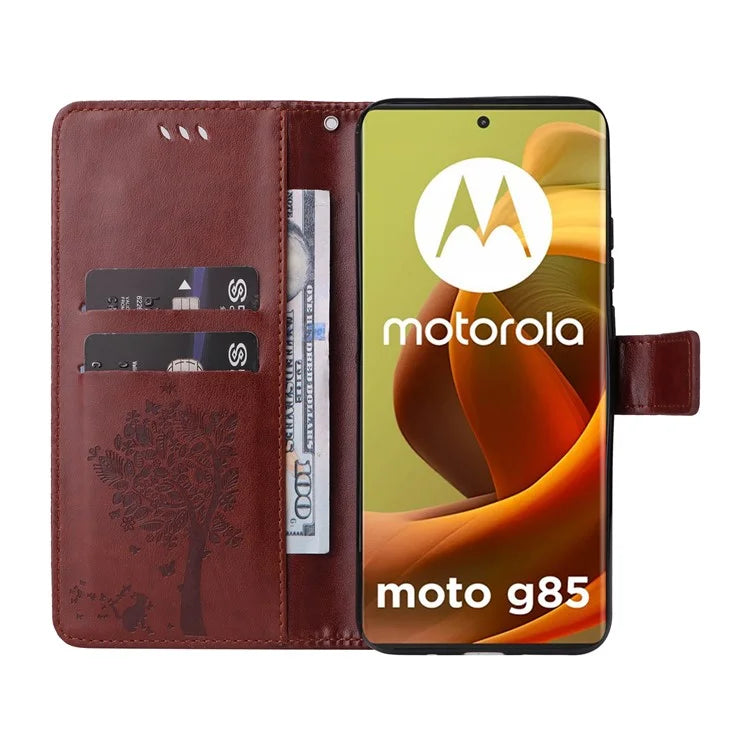 KT Imprinting Flower Series-3 For Motorola Moto G85 5G / S50 Neo 5G Case Wallet Card Slots Leather Phone Cover