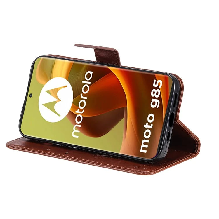 KT Imprinting Flower Series-3 For Motorola Moto G85 5G / S50 Neo 5G Case Wallet Card Slots Leather Phone Cover