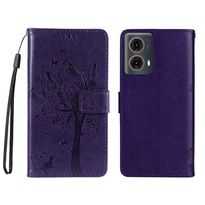 KT Imprinting Flower Series-3 For Motorola Moto G85 5G / S50 Neo 5G Case Wallet Card Slots Leather Phone Cover