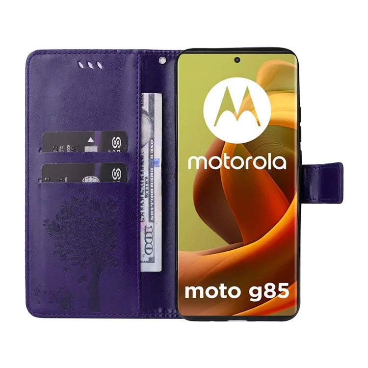 KT Imprinting Flower Series-3 For Motorola Moto G85 5G / S50 Neo 5G Case Wallet Card Slots Leather Phone Cover