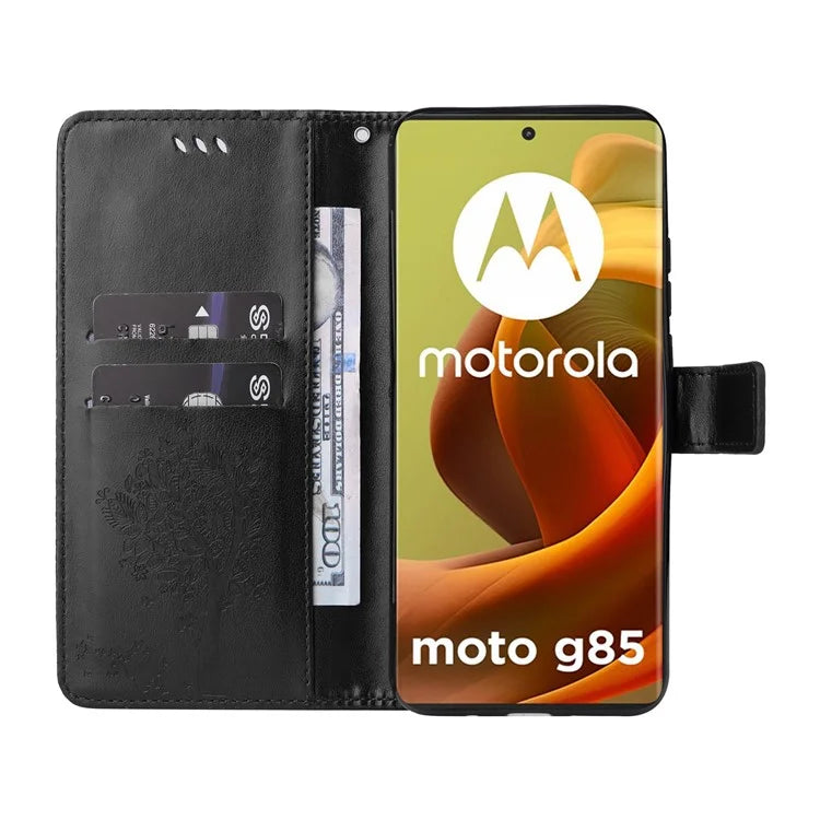 KT Imprinting Flower Series-3 For Motorola Moto G85 5G / S50 Neo 5G Case Wallet Card Slots Leather Phone Cover