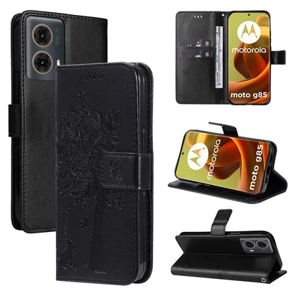 KT Imprinting Flower Series-3 For Motorola Moto G85 5G / S50 Neo 5G Case Wallet Card Slots Leather Phone Cover
