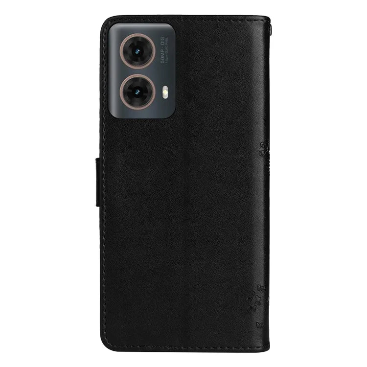 KT Imprinting Flower Series-3 For Motorola Moto G85 5G / S50 Neo 5G Case Wallet Card Slots Leather Phone Cover
