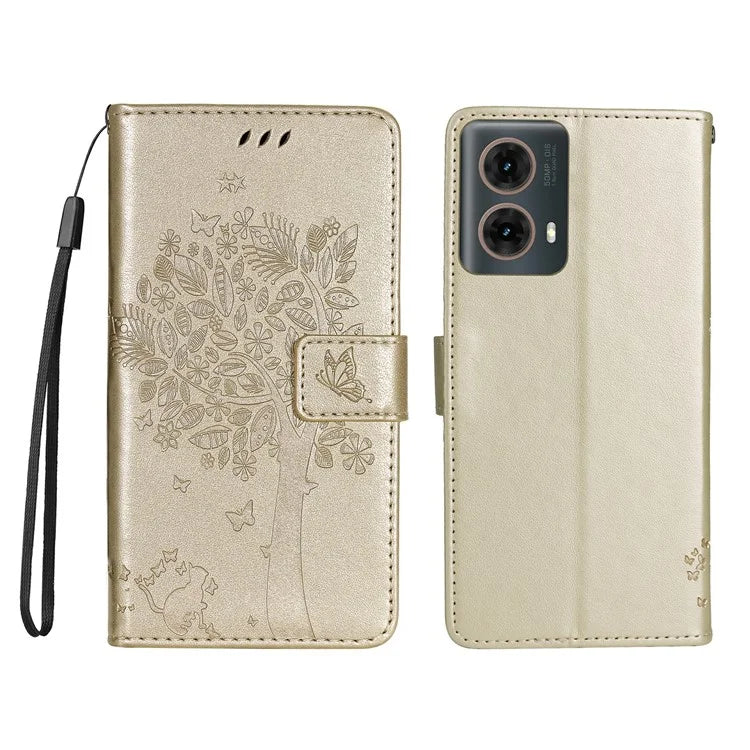 KT Imprinting Flower Series-3 For Motorola Moto G85 5G / S50 Neo 5G Case Wallet Card Slots Leather Phone Cover