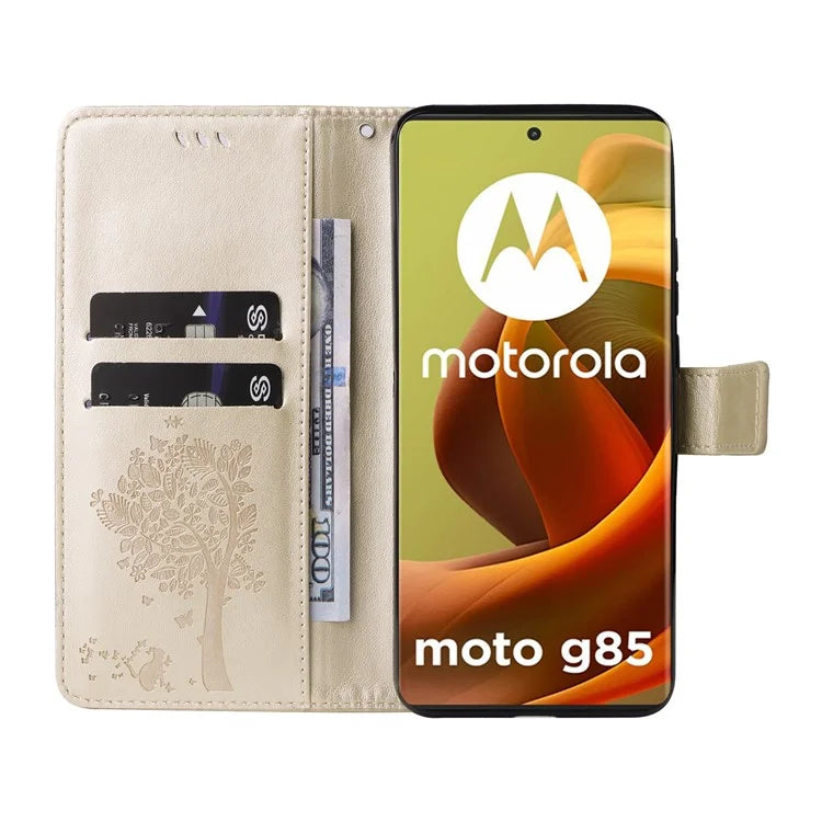 KT Imprinting Flower Series-3 For Motorola Moto G85 5G / S50 Neo 5G Case Wallet Card Slots Leather Phone Cover