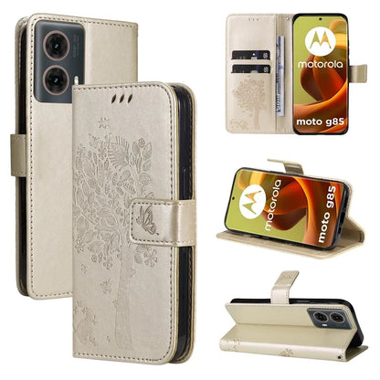 KT Imprinting Flower Series-3 For Motorola Moto G85 5G / S50 Neo 5G Case Wallet Card Slots Leather Phone Cover
