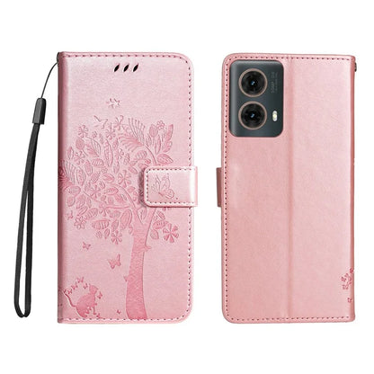 KT Imprinting Flower Series-3 For Motorola Moto G85 5G / S50 Neo 5G Case Wallet Card Slots Leather Phone Cover