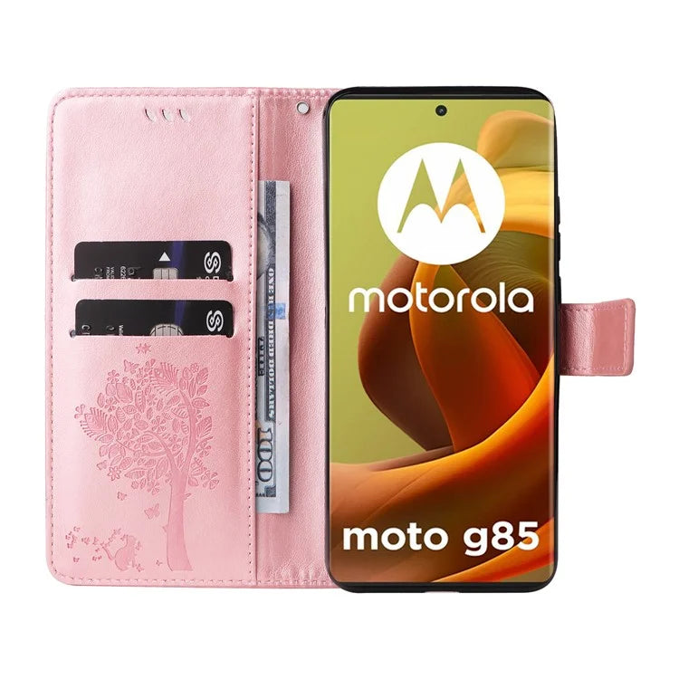 KT Imprinting Flower Series-3 For Motorola Moto G85 5G / S50 Neo 5G Case Wallet Card Slots Leather Phone Cover