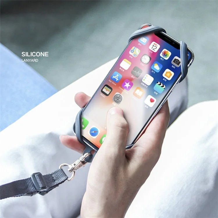 Neck Strap Silicone Phone Holder Cord Compatible with 4.0-6.2 inch Smartphones