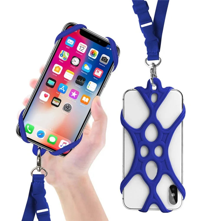 Neck Strap Silicone Phone Holder Cord Compatible with 4.0-6.2 inch Smartphones