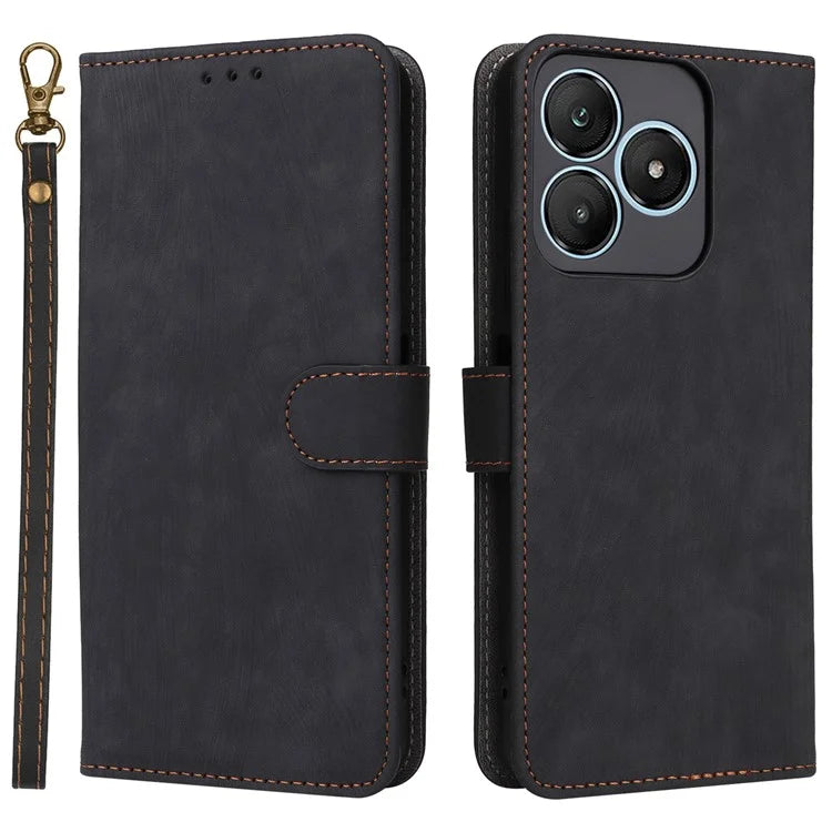 For Wiko T20 Leather Case RFID Blocking Wallet Phone Cover with Strap