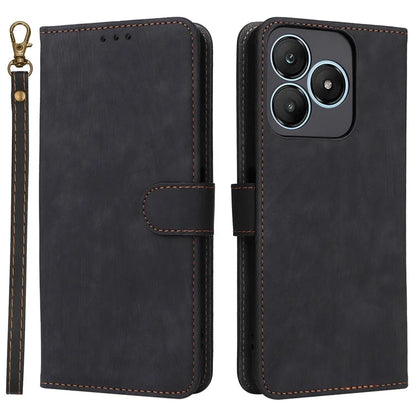 For Wiko T20 Leather Case RFID Blocking Wallet Phone Cover with Strap