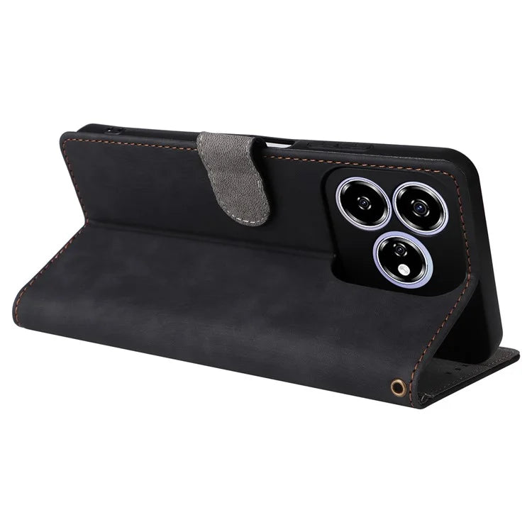For ZTE Axon 60 ( ZTE Blade V60) Leather Case RFID Blocking Wallet Phone Cover with Strap