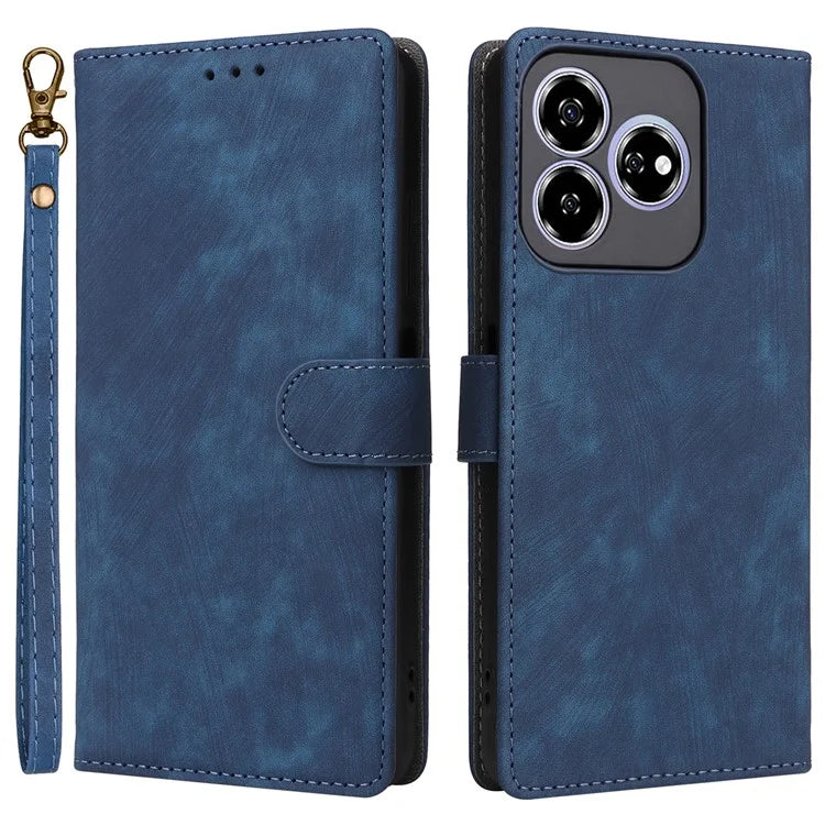 For ZTE Axon 60 ( ZTE Blade V60) Leather Case RFID Blocking Wallet Phone Cover with Strap