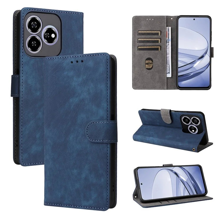 For ZTE Axon 60 ( ZTE Blade V60) Leather Case RFID Blocking Wallet Phone Cover with Strap