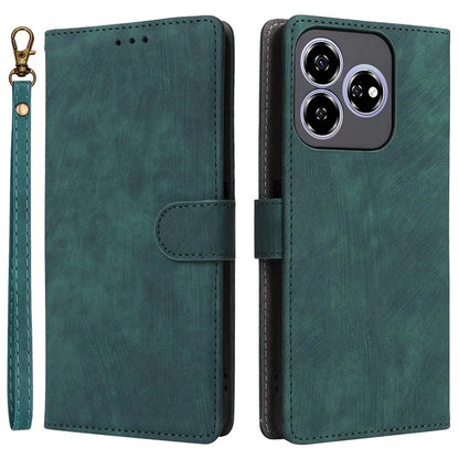 For ZTE Axon 60 ( ZTE Blade V60) Leather Case RFID Blocking Wallet Phone Cover with Strap