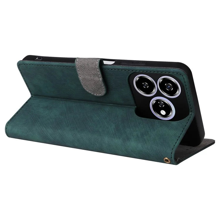 For ZTE Axon 60 ( ZTE Blade V60) Leather Case RFID Blocking Wallet Phone Cover with Strap