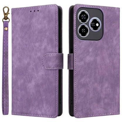 For ZTE Axon 60 ( ZTE Blade V60) Leather Case RFID Blocking Wallet Phone Cover with Strap