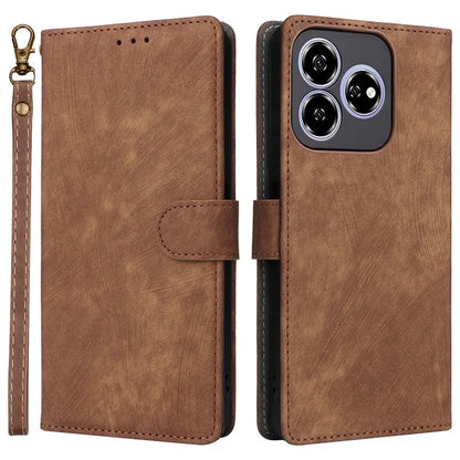 For ZTE Axon 60 ( ZTE Blade V60) Leather Case RFID Blocking Wallet Phone Cover with Strap