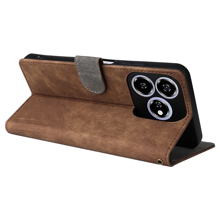 For ZTE Axon 60 ( ZTE Blade V60) Leather Case RFID Blocking Wallet Phone Cover with Strap