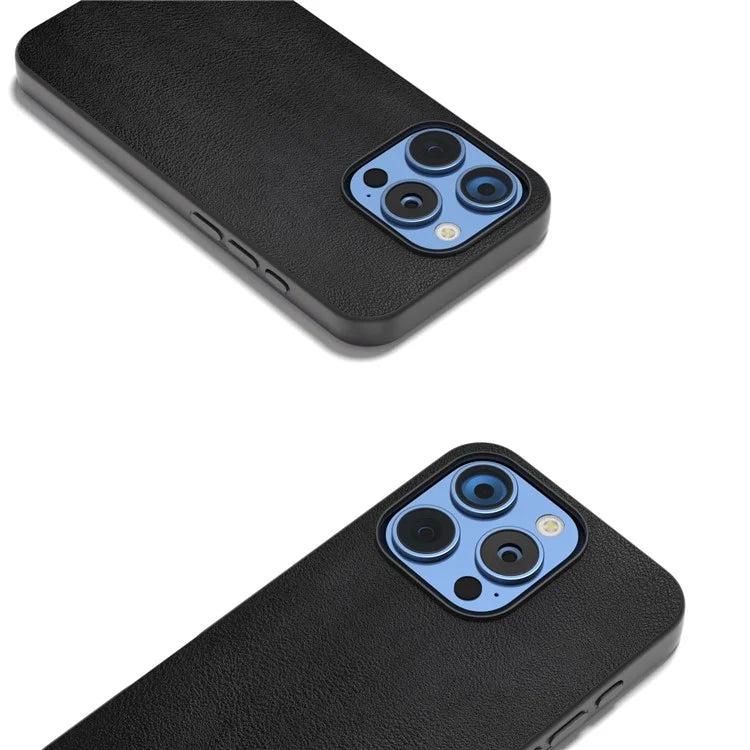 For iPhone 16 Pro Max Case PU Leather Coated TPU+PC Hybrid Phone Cover