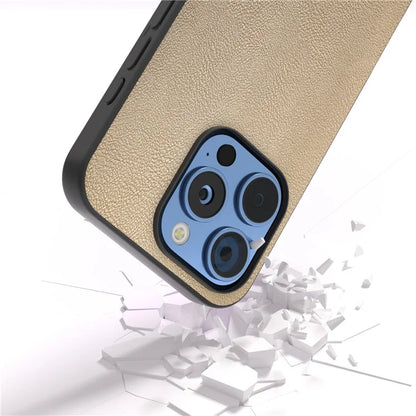 For iPhone 16 Pro Max Case PU Leather Coated TPU+PC Hybrid Phone Cover