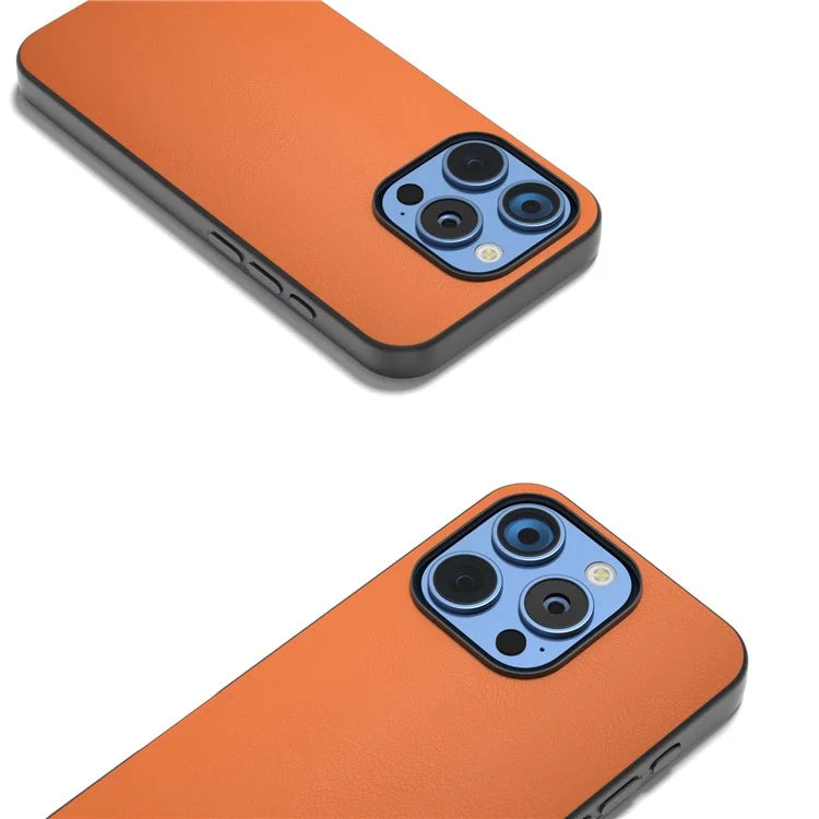 For iPhone 16 Pro Max Case PU Leather Coated TPU+PC Hybrid Phone Cover