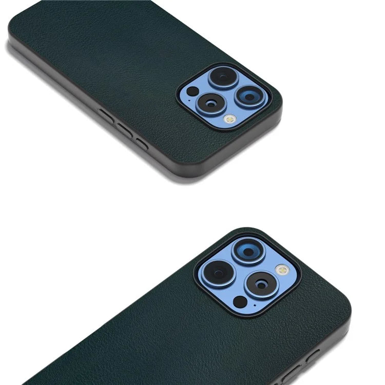 For iPhone 16 Pro Max Case PU Leather Coated TPU+PC Hybrid Phone Cover