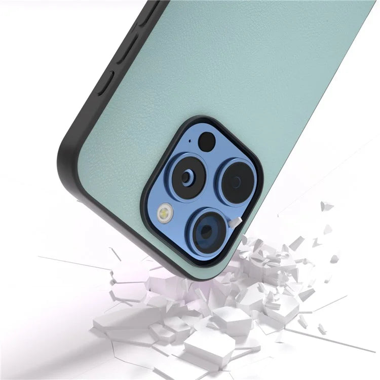 For iPhone 16 Pro Max Case PU Leather Coated TPU+PC Hybrid Phone Cover
