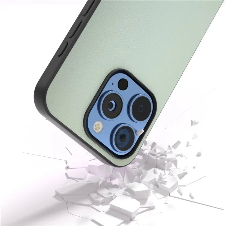 For iPhone 16 Pro Max Case PU Leather Coated TPU+PC Hybrid Phone Cover