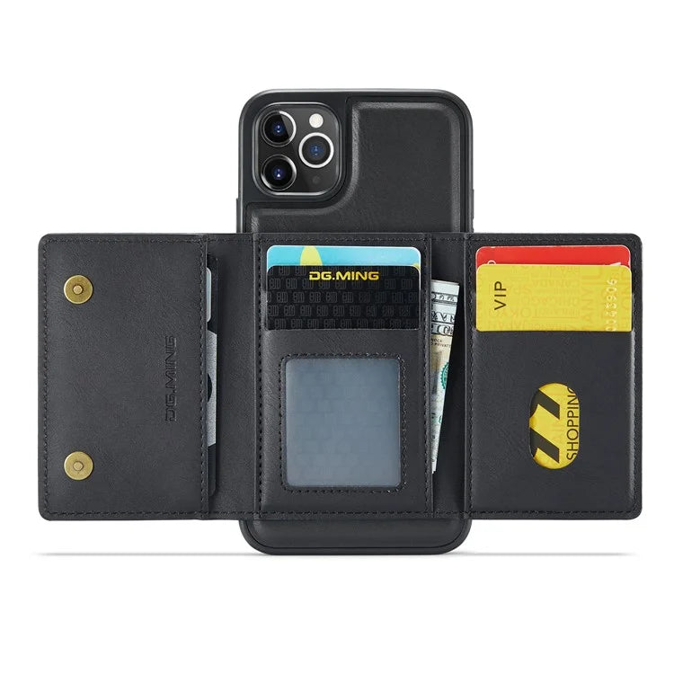 DG.MING M5 Series For iPhone 11 Pro Case Detachable Magnetic Leather Phone Cover with Card Slots