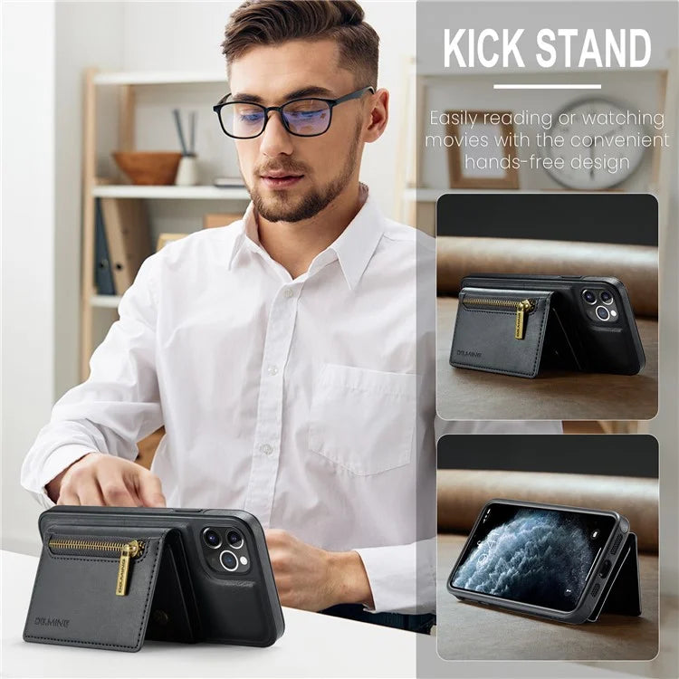 DG.MING M5 Series For iPhone 11 Pro Case Detachable Magnetic Leather Phone Cover with Card Slots