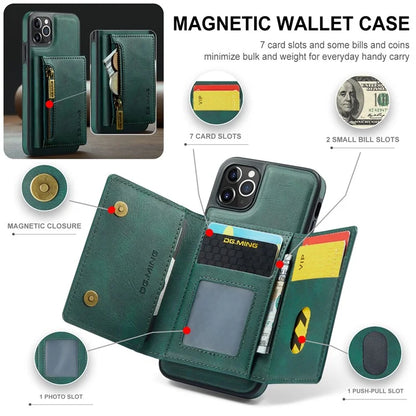 DG.MING M5 Series For iPhone 11 Pro Case Detachable Magnetic Leather Phone Cover with Card Slots