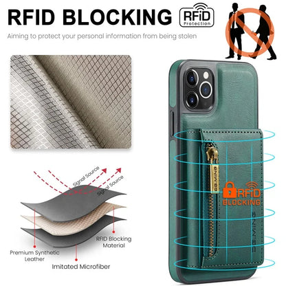 DG.MING M5 Series For iPhone 11 Pro Case Detachable Magnetic Leather Phone Cover with Card Slots