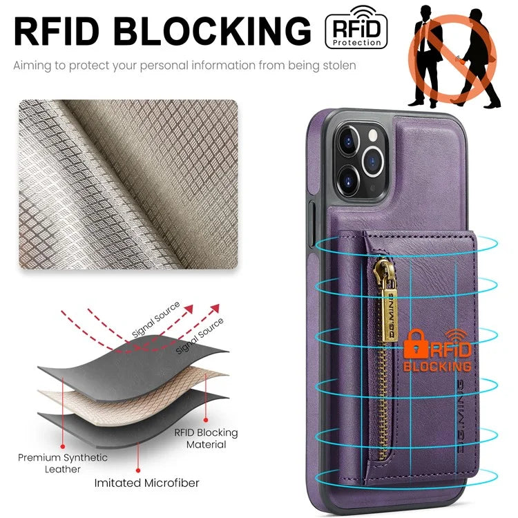 DG.MING M5 Series For iPhone 11 Pro Case Detachable Magnetic Leather Phone Cover with Card Slots