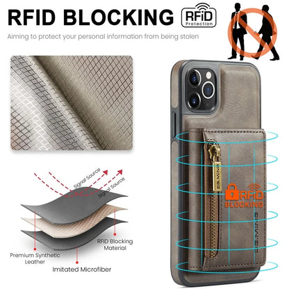 DG.MING M5 Series For iPhone 11 Pro Case Detachable Magnetic Leather Phone Cover with Card Slots
