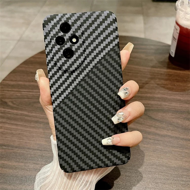 For Honor 200 5G Case Carbon Fiber Texture Drop-Proof Hard PC Phone Cover