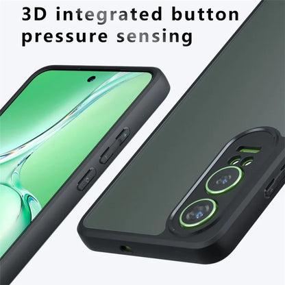 For Oppo K12x 5G (China) / OnePlus Nord CE4 Lite 5G Case Skin-Touch Matte TPU+PC Phone Cover, Transparent Black