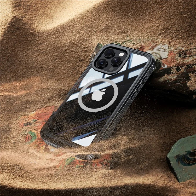 For iPhone 16 Pro Magnetic Case PC + TPU Full Protection Phone Cover with Screen Film