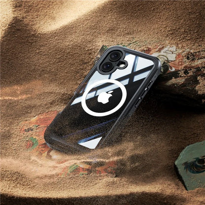 For iPhone 16 Plus Magnetic Case with Screen Film Full Protection PC + TPU Phone Cover