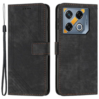 For Infinix GT 20 Pro 5G Phone Case Lines Imprinted Shockproof Leather Wallet Stand Cover