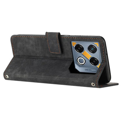 For Infinix GT 20 Pro 5G Phone Case Lines Imprinted Shockproof Leather Wallet Stand Cover